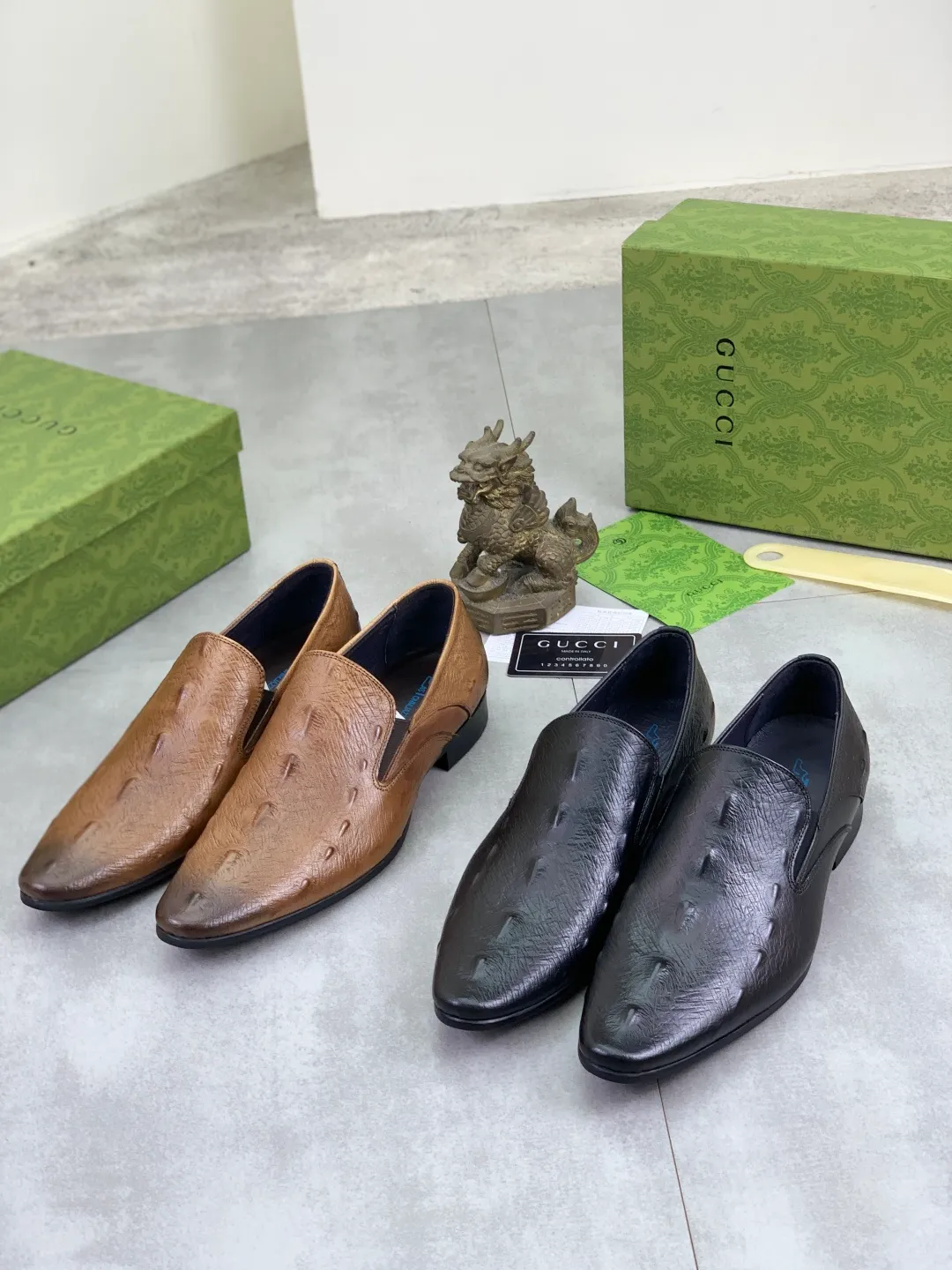 Men's Men's Shoes 💰P500 [New Style] 💰💎💎💎 [Gucci] GUCCI high-end men's formal business leather shoes, original order 1:1! Original imported high-end calfskin, original metal buckle, imported first-layer pigskin lining for feet, original high-end outsole, men's shoe size: 38-44
